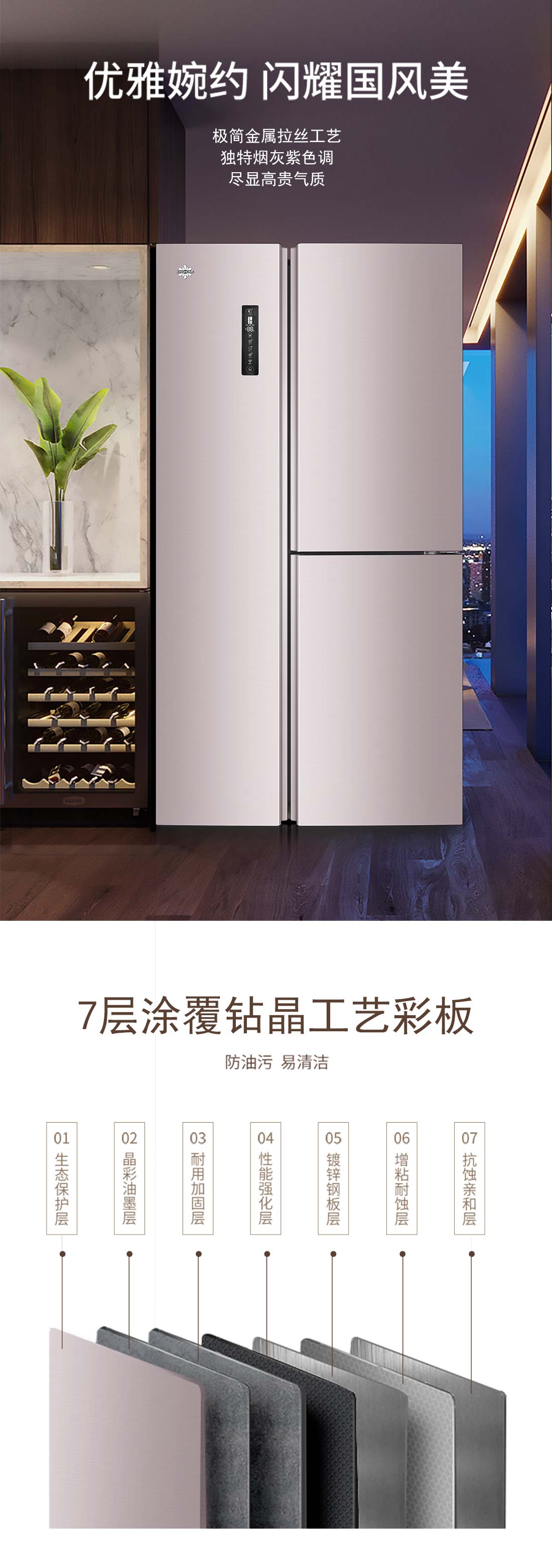 對(duì)開門冰箱BCD-500WIPDC